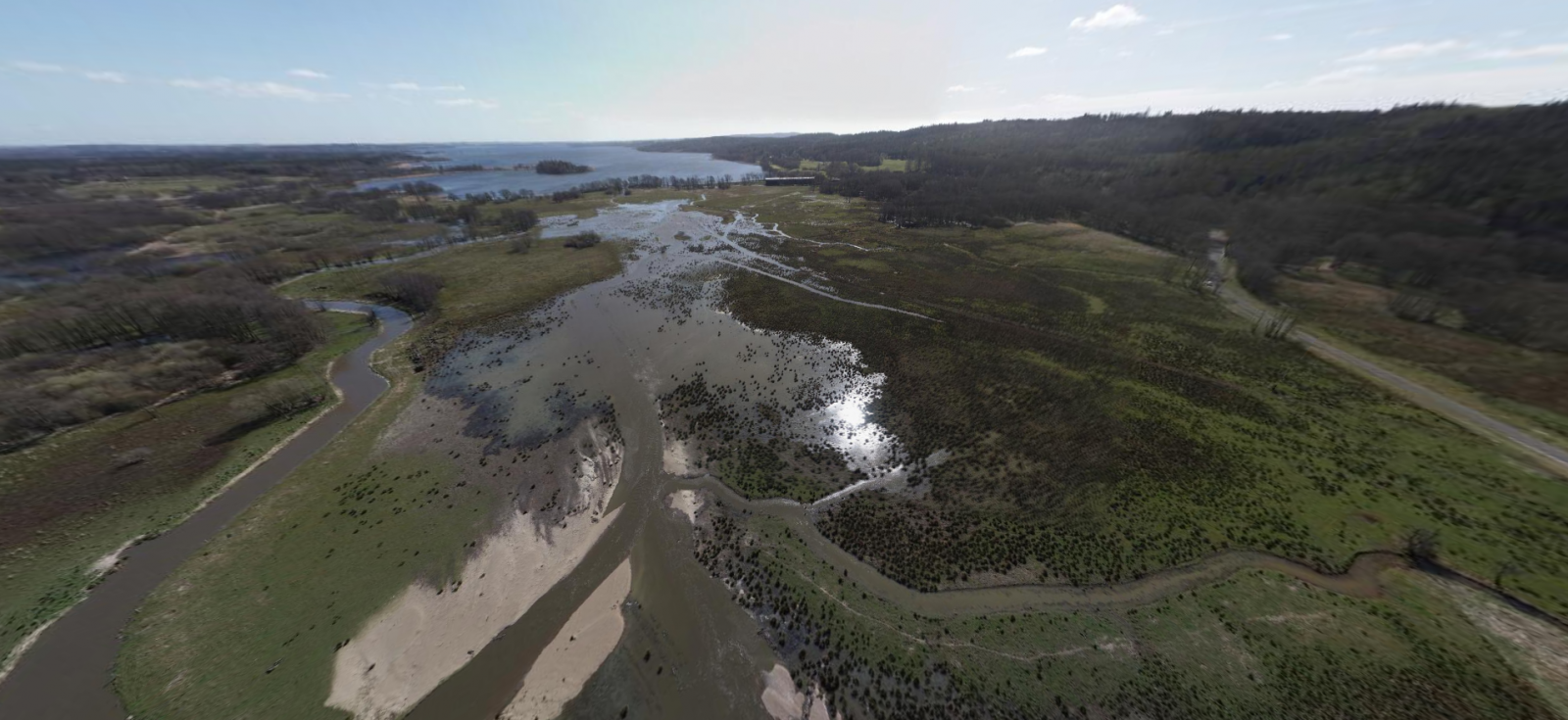 Luftbild von Klosterkær am Mossø