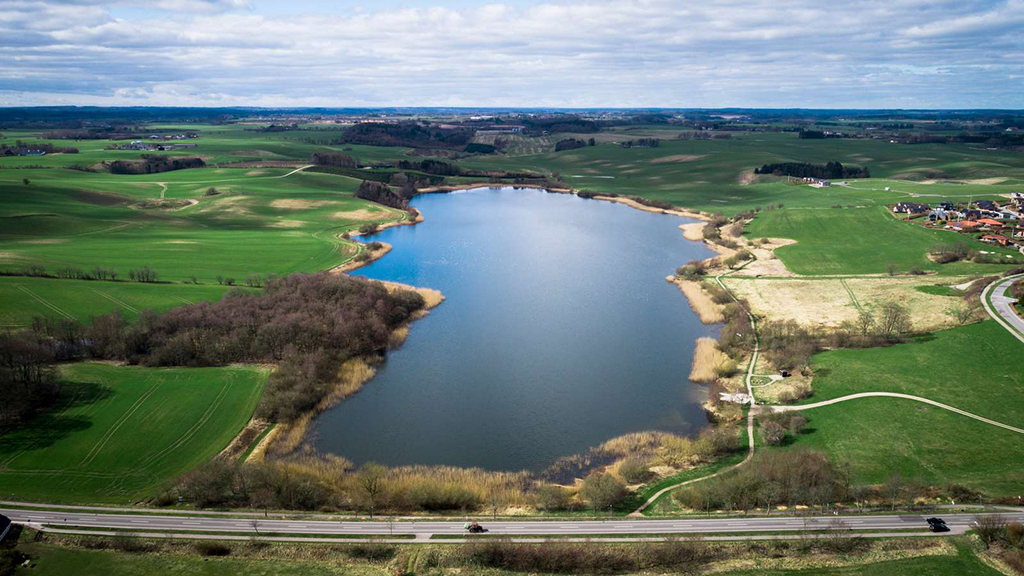 Luftbild vom Ring See bei Brædstrup