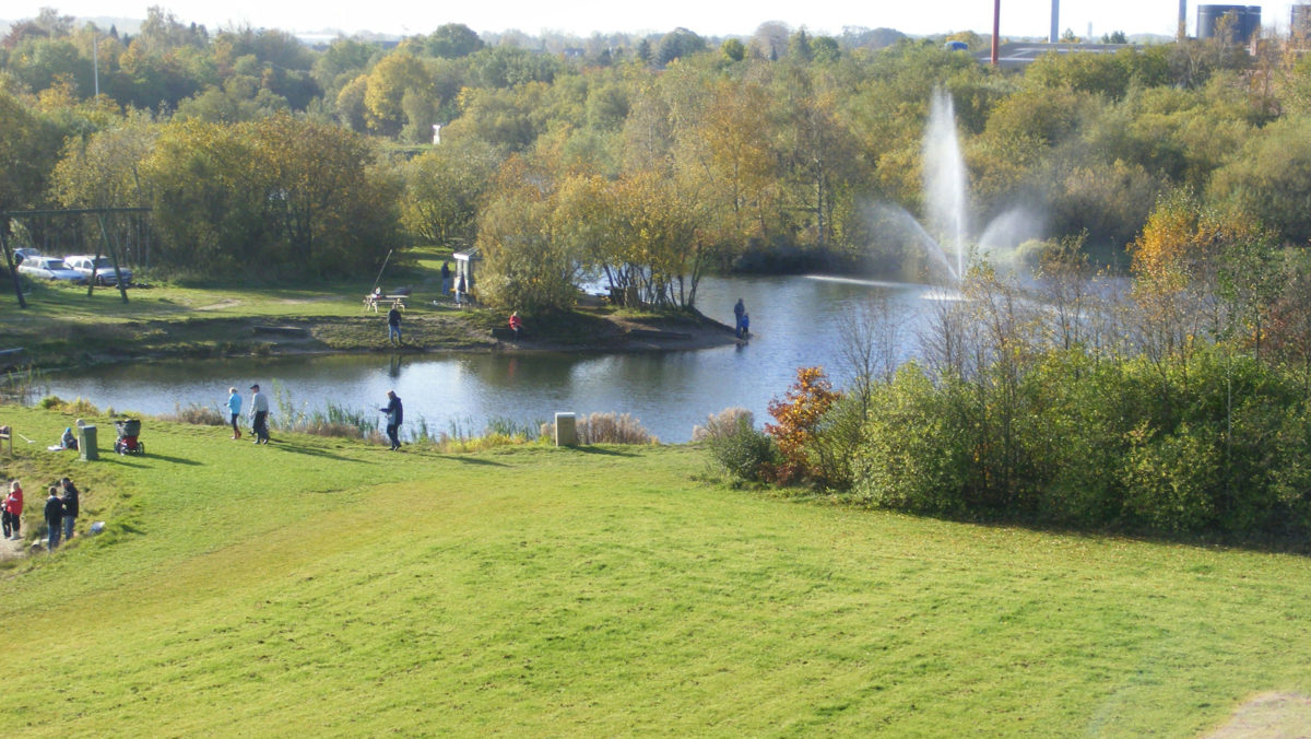 Luftfoto af fiskesøerne i Hedensted Put & Take