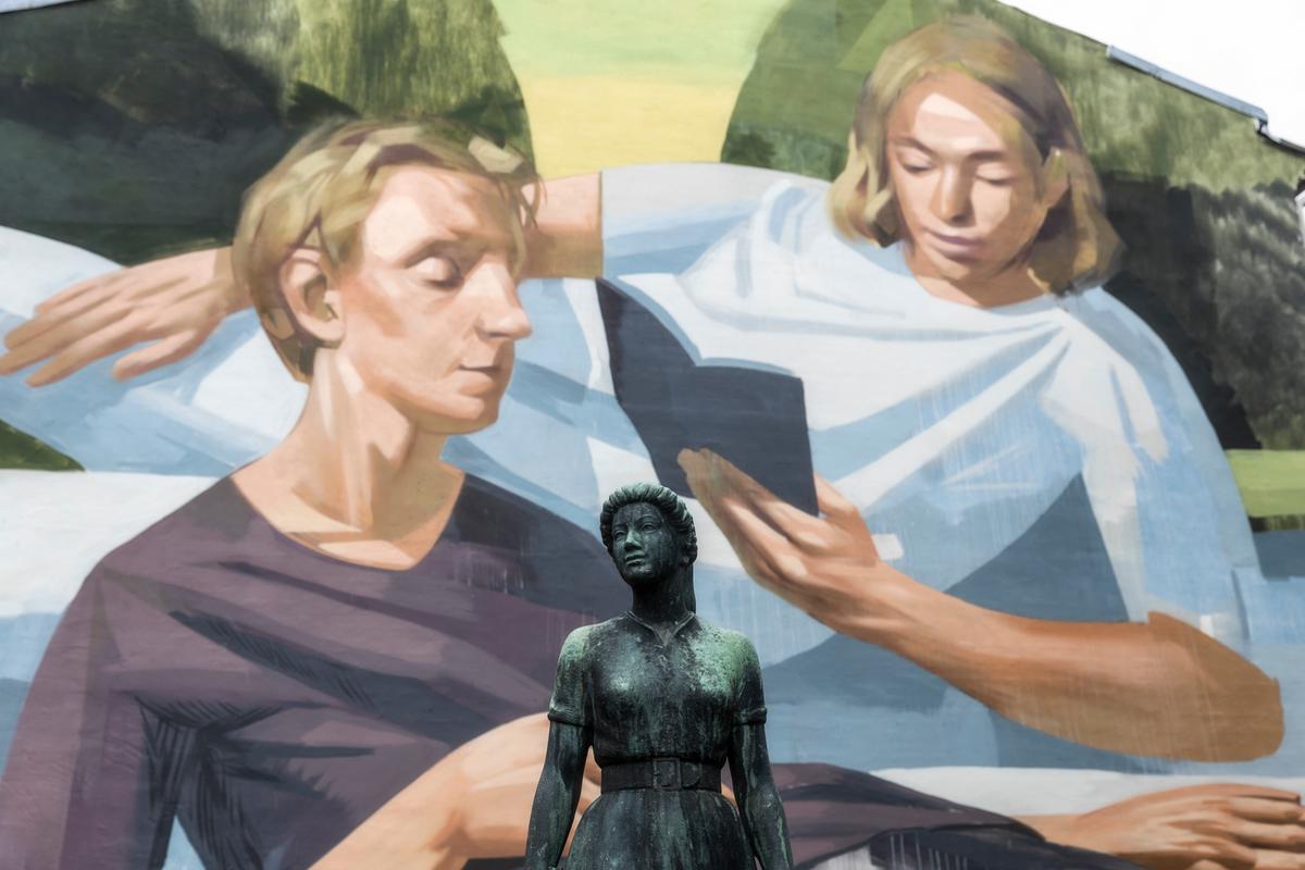 Stort gavlmaleri på Kulturstationen i Horsens af street art kunstner Welin