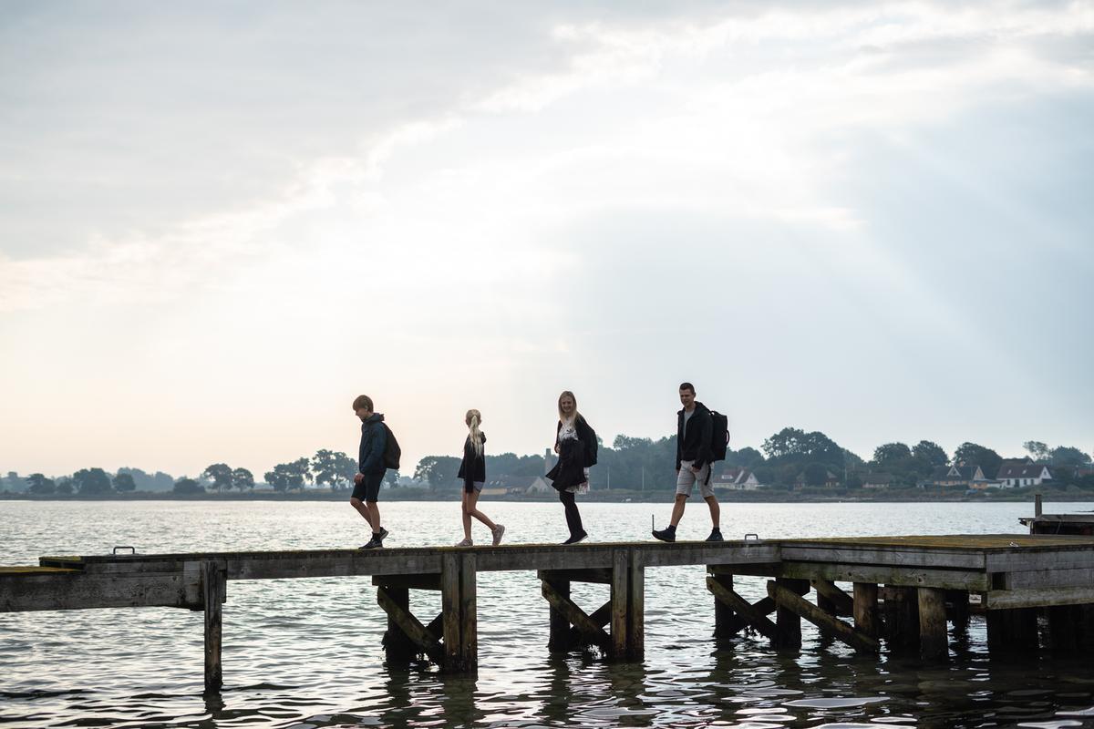 Vandretur på Kaninoen på Endelave med familie