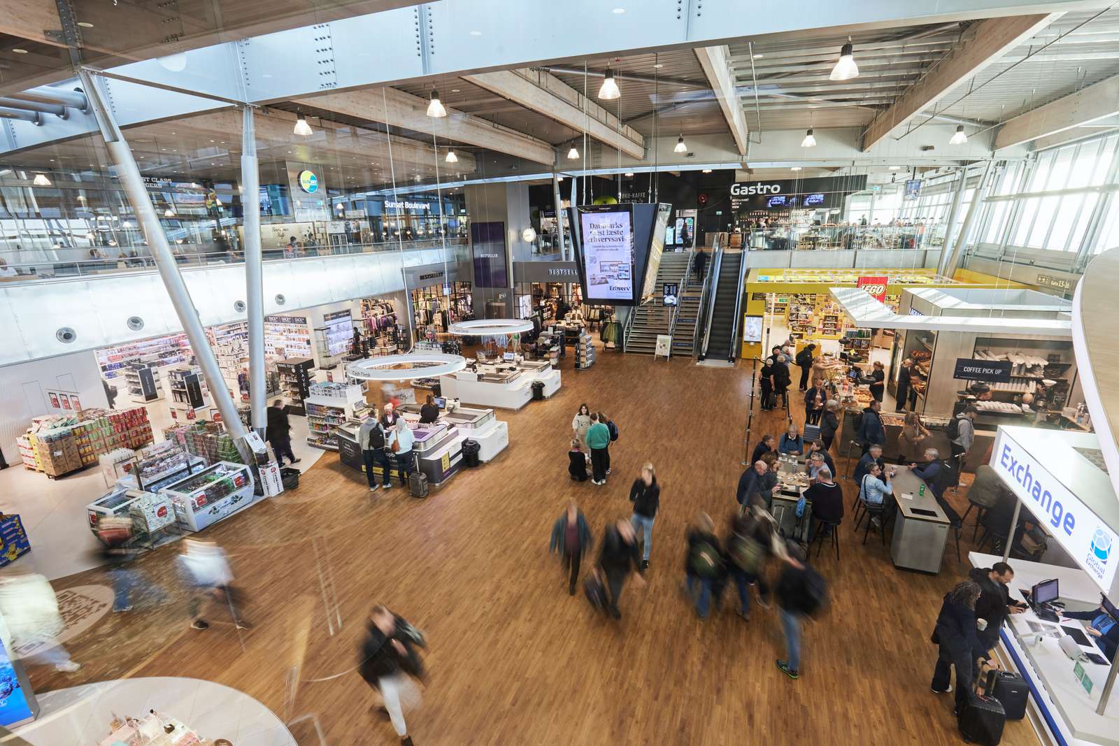 Luftfoto af tax-free området i Billund Airport