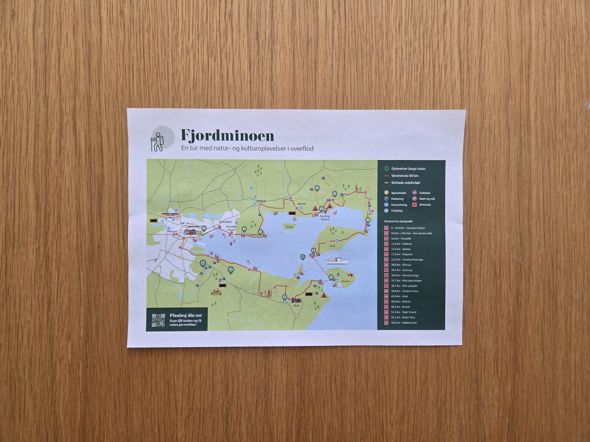 Kort over Fjordminoen fra Destination Kystlandet