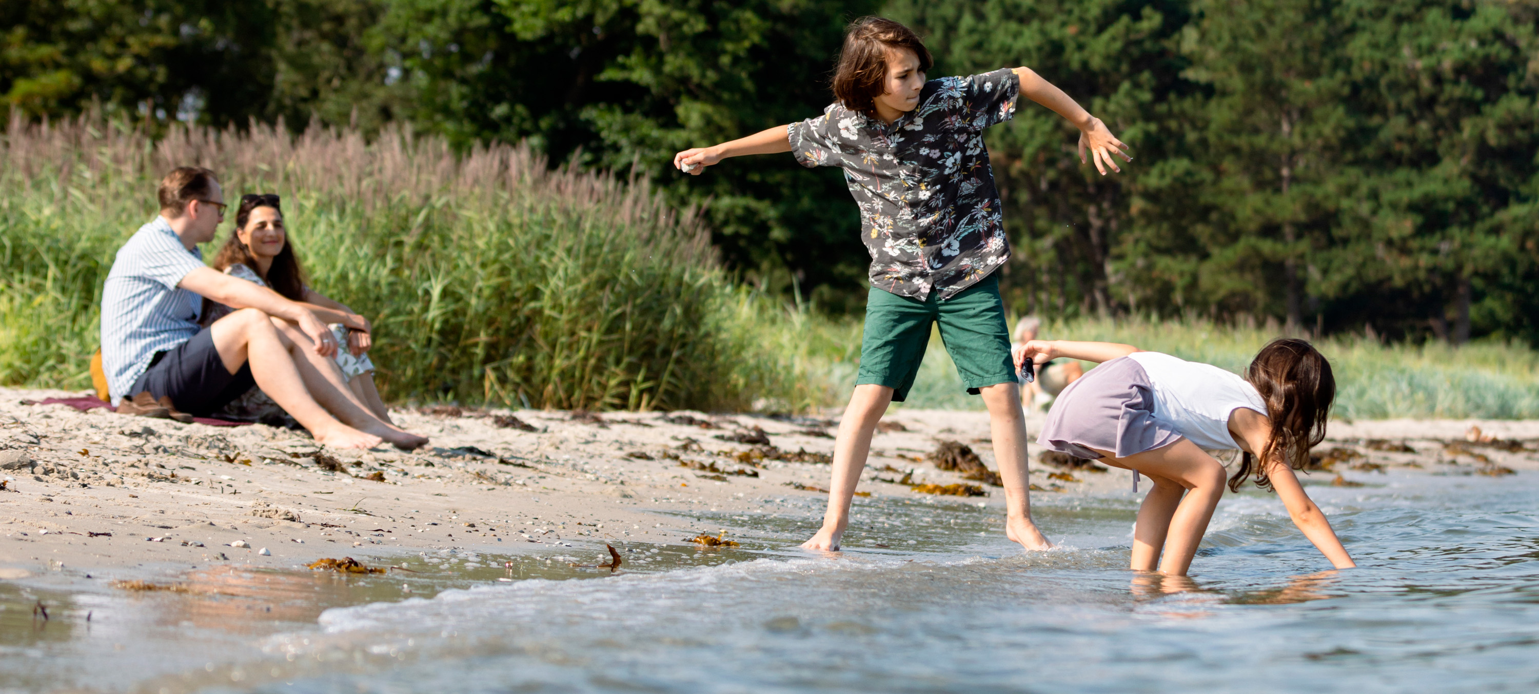 Familie på Hou Strand